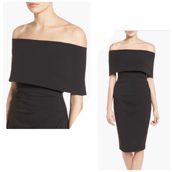 NWT Vince Camuto Popover Cocktail Dress Black Size 6 - Picture 5 of 10